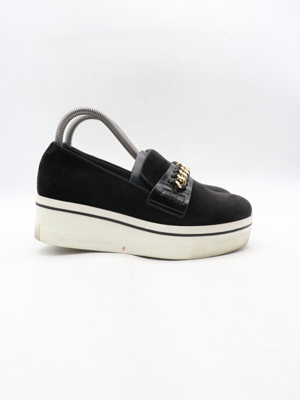 Stella McCartney Women's Size EU 37 Black Velvet Wedge Platform Slip On Sneakers